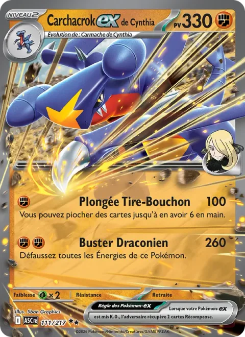 Cynthia's Garchomp ex [Corkscrew Dive | Draconic Buster]