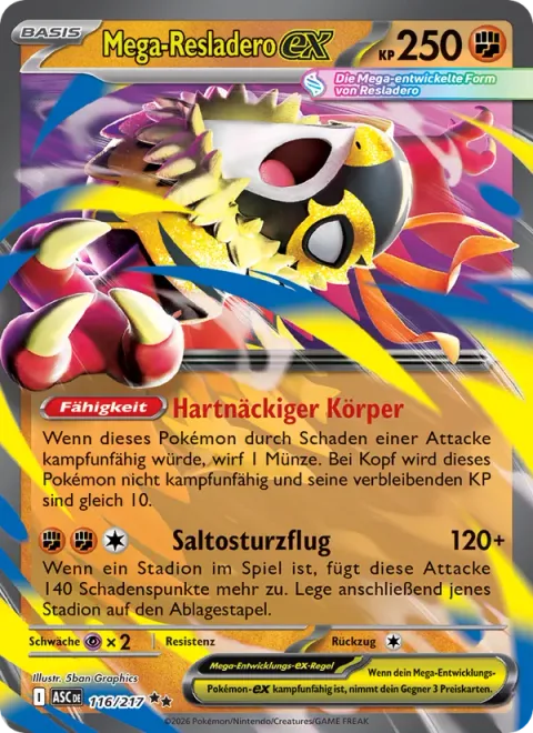 Mega Hawlucha ex [Tenacious Body | Somersault Dive]