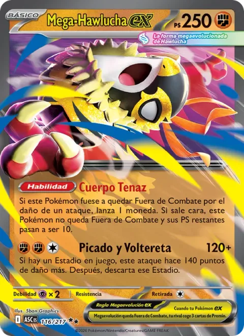 Mega Hawlucha ex [Tenacious Body | Somersault Dive]
