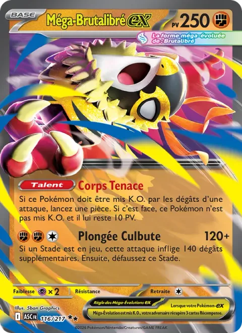 Mega Hawlucha ex [Tenacious Body | Somersault Dive]