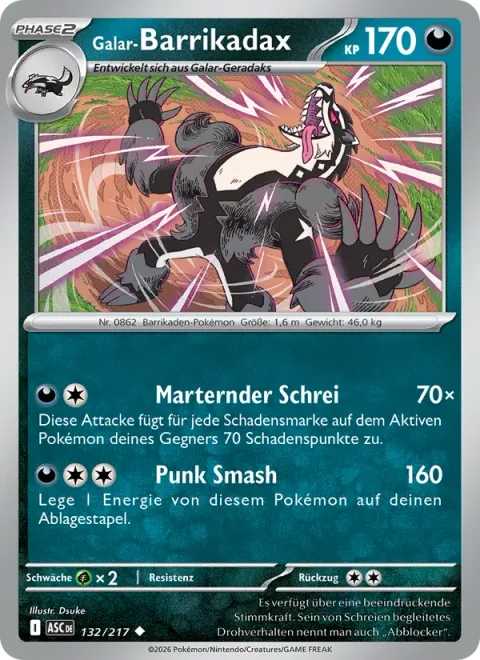 Galarian Obstagoon [Scarring Shout | Punk Smash]