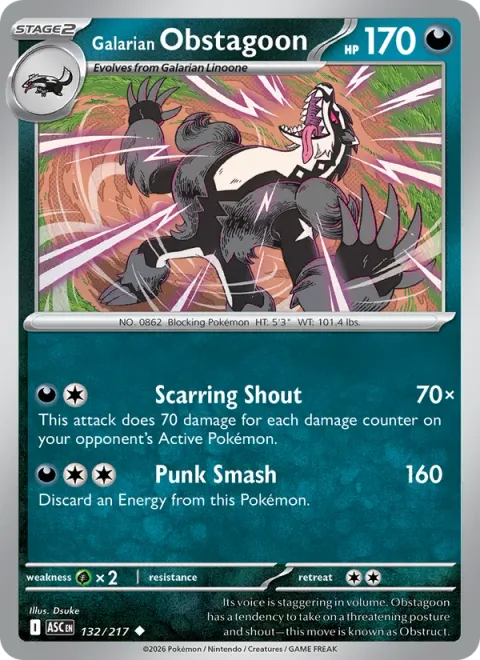 Galarian Obstagoon [Scarring Shout | Punk Smash]
