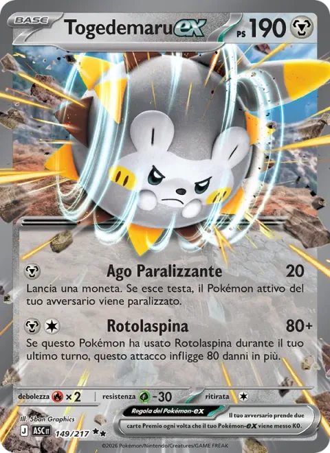 Togedemaru ex [Stun Needle | Spiky Rolling]