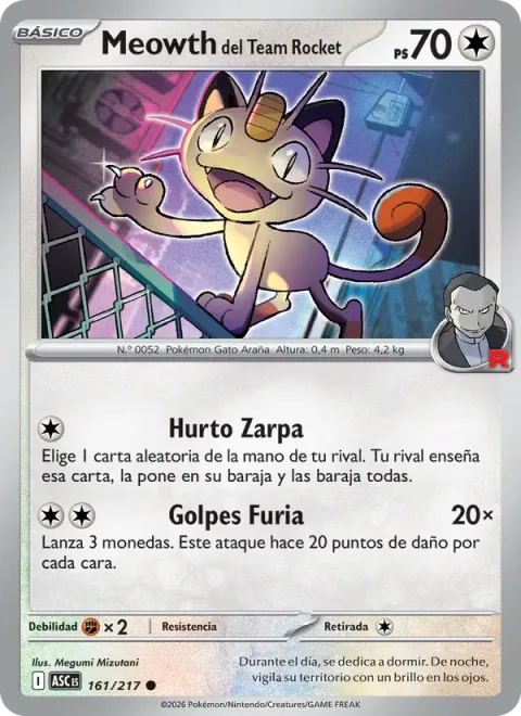 Team Rocket's Meowth [Paw-cket Pilfer | Fury Swipes]