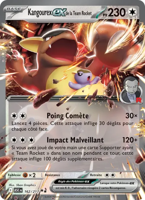 Team Rocket's Kangaskhan ex [Comet Punch | Wicked Impact]