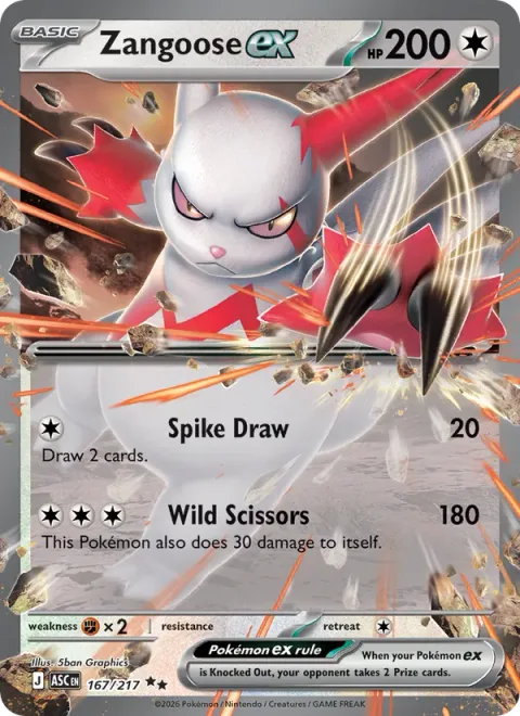 Zangoose ex [Spike Draw | Wild Scissors]