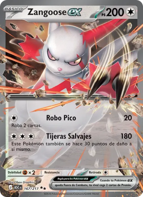 Zangoose ex [Spike Draw | Wild Scissors]
