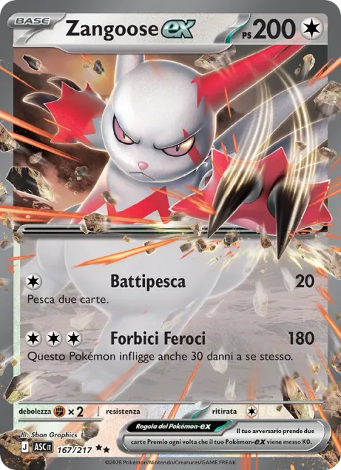 Zangoose ex [Spike Draw | Wild Scissors]