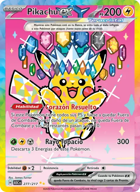 Pikachu ex [Resolute Heart | Topaz Bolt]