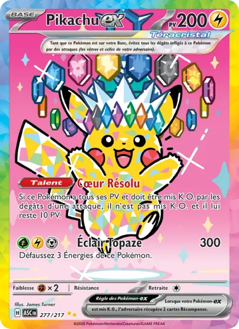 Pikachu ex [Resolute Heart | Topaz Bolt]