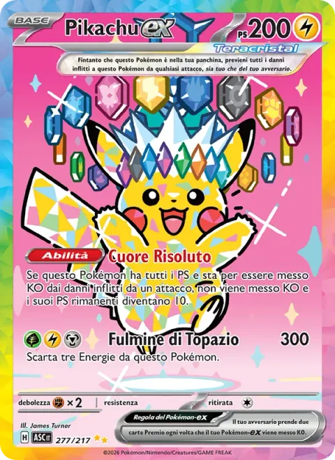 Pikachu ex [Resolute Heart | Topaz Bolt]