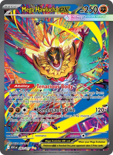 Mega Hawlucha ex [Tenacious Body | Somersault Dive]