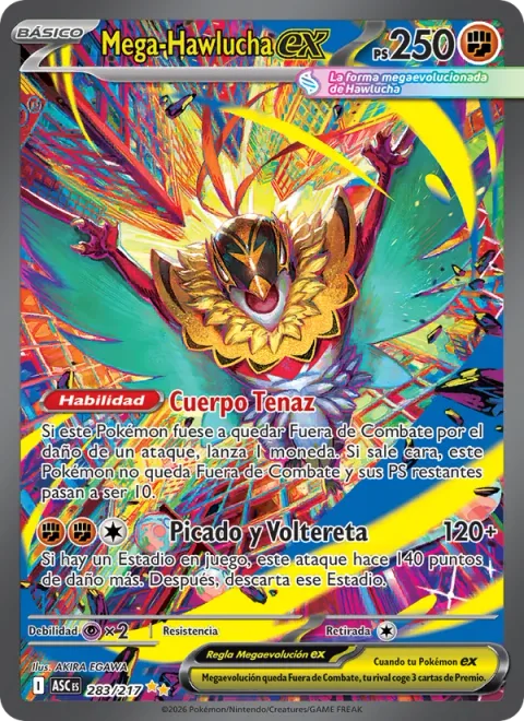 Mega Hawlucha ex [Tenacious Body | Somersault Dive]