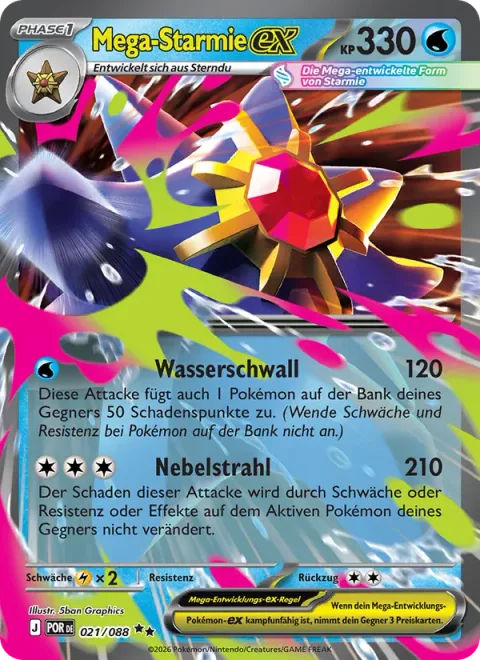 Mega Starmie ex [Jetting Blow | Nebula Beam]