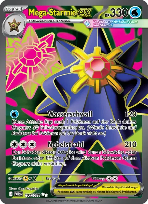 Mega Starmie ex [Jetting Blow | Nebula Beam]
