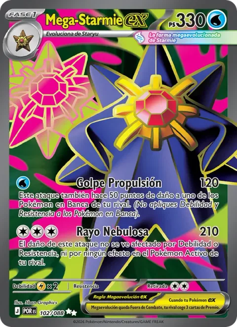 Mega Starmie ex [Jetting Blow | Nebula Beam]