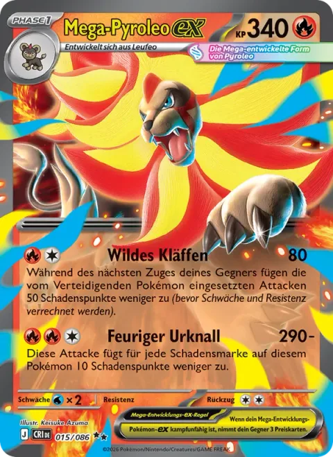 Mega Pyroar ex [Ferocious Bellow | Fiery Big Bang]