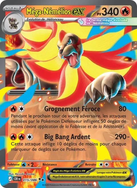 Mega Pyroar ex [Ferocious Bellow | Fiery Big Bang]