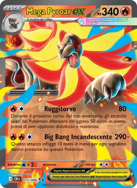 Mega Pyroar ex [Ferocious Bellow | Fiery Big Bang]