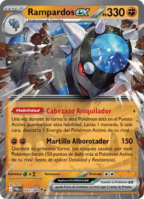 Rampardos ex [Destructive Headbutting | Rowdy Hammer]