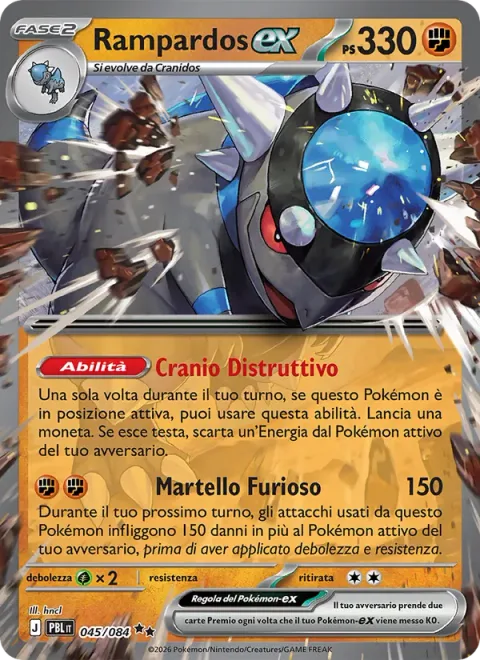 Rampardos ex [Destructive Headbutting | Rowdy Hammer]