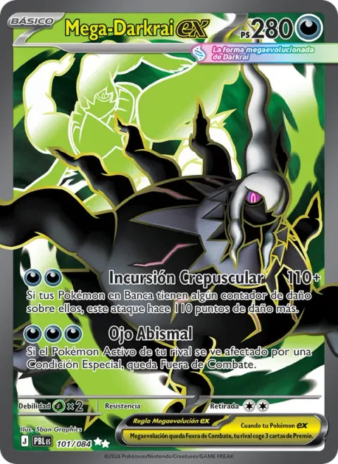 Mega Darkrai ex [Dusk Raid | Abyss Eye]