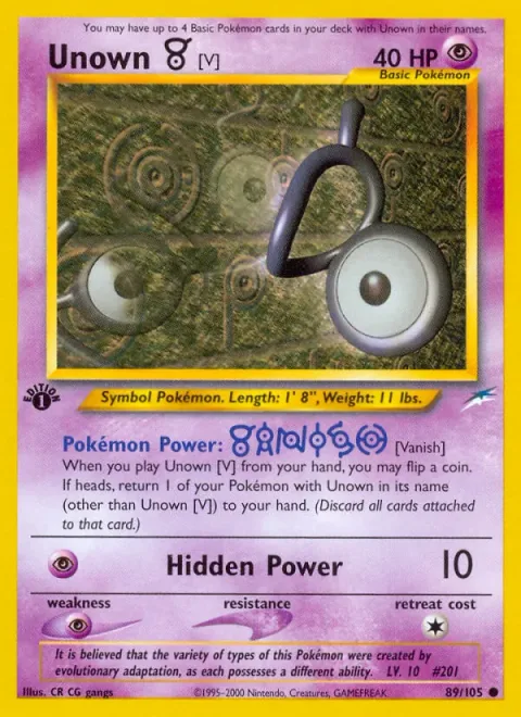 Unown [V] [Vanish | Hidden Power]