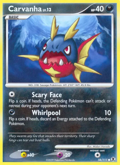 Carvanha Lv.13 [Scary Face | Whirlpool]