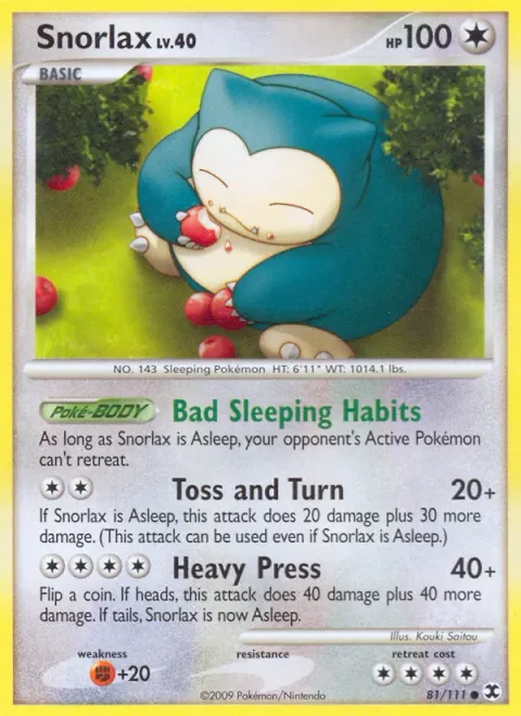 Snorlax Lv.40 [Bad Sleeping Habits | Toss and Turn | Heavy Press]