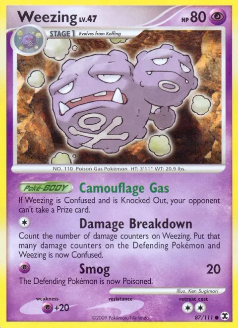 Weezing Lv.47 [Camouflage Gas | Damage Breakdown | Smog]