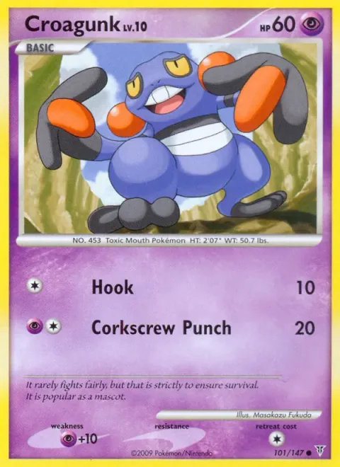 Croagunk Lv.10 [Hook | Corkscrew Punch]
