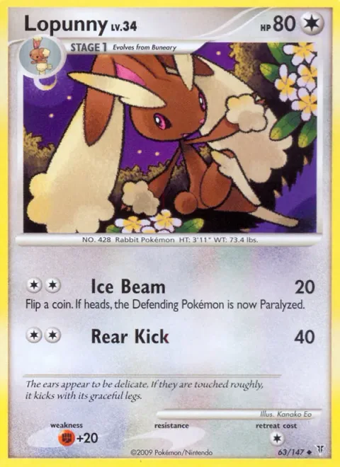 Lopunny Lv.34 [Ice Beam | Rear Kick]