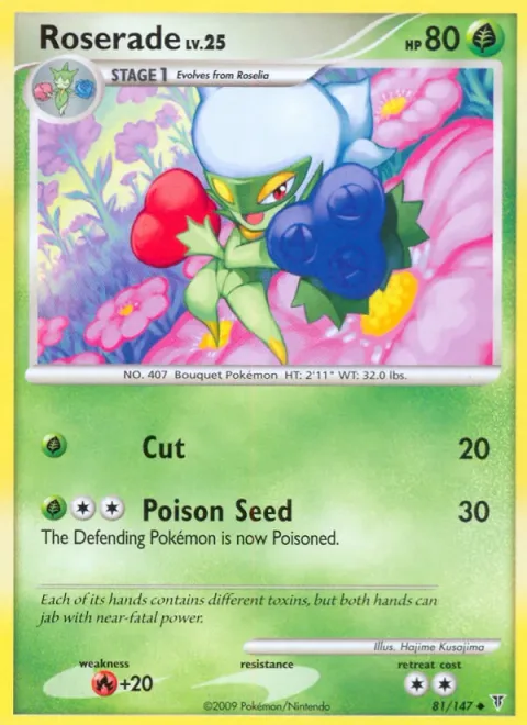 Roserade Lv.25 [Cut | Poison Seed]