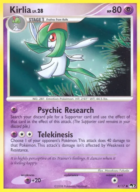 Kirlia Lv.28 [Psychic Research | Telekinesis]
