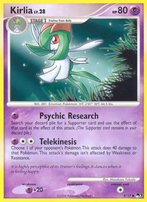 Kirlia Lv.28 [Psychic Research | Telekinesis]