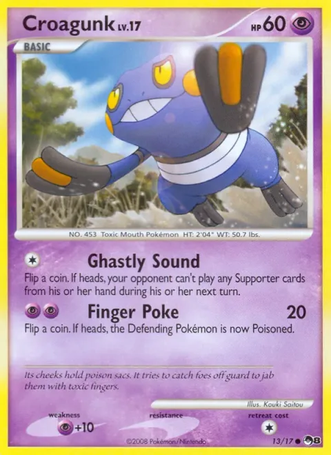 Croagunk Lv.17 [Ghastly Sound | Finger Poke]