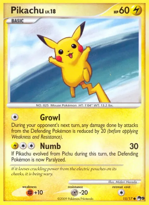 Pikachu Lv.18 [Growl | Numb]