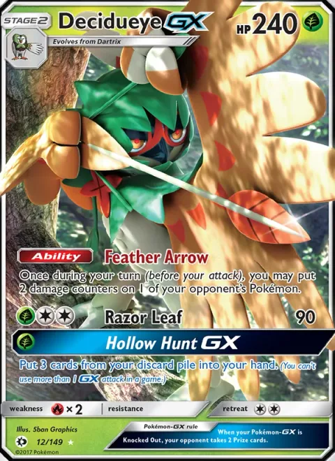 Decidueye GX [Feather Arrow | Razor Leaf | Hollow Hunt GX]
