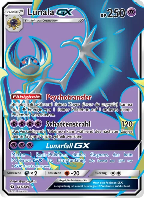 Lunala GX [Psychic Transfer | Moongeist Beam | Lunar Fall GX]