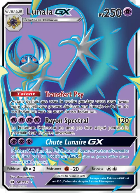 Lunala GX [Psychic Transfer | Moongeist Beam | Lunar Fall GX]