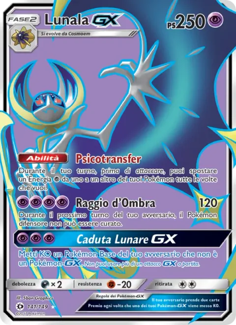 Lunala GX [Psychic Transfer | Moongeist Beam | Lunar Fall GX]