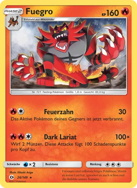 Incineroar [Fire Fang | Darkest Lariat]