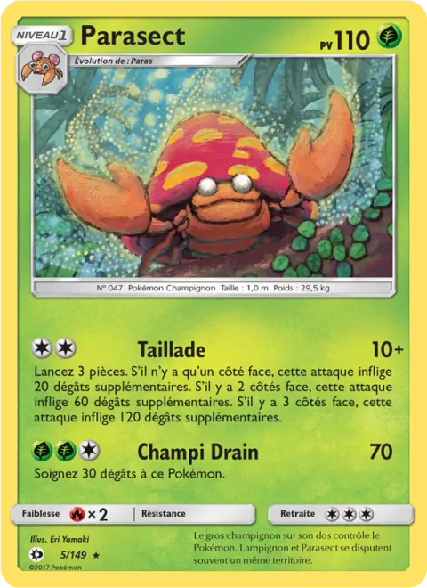 Parasect [Fury Cutter | Mushroom Drain]