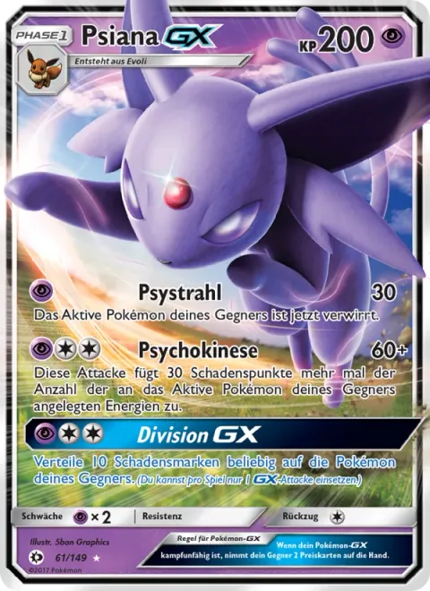 Espeon GX [Psybeam | Psychic | Divide GX]