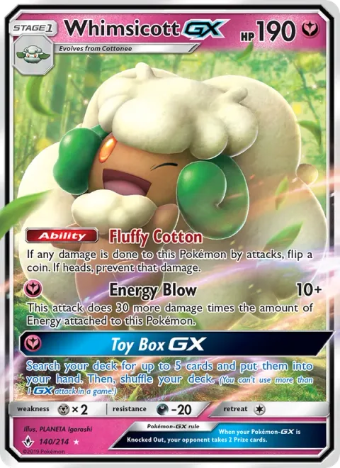 Whimsicott GX [Fluffy Cotton | Energy Blow | Toy Box GX]
