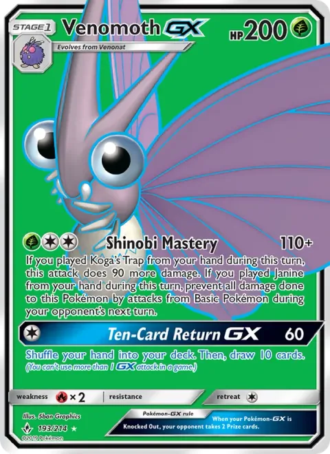 Venomoth GX [Shinobi Mastery | Ten-Card Return GX]
