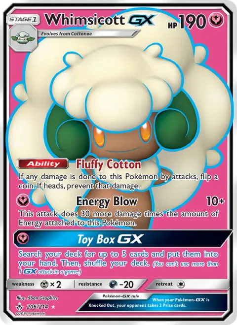 Whimsicott GX [Fluffy Cotton | Energy Blow | Toy Box GX]