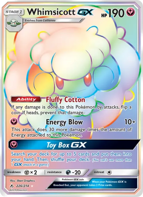 Whimsicott GX [Fluffy Cotton | Energy Blow | Toy Box GX]