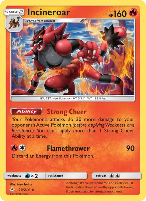 Incineroar [Strong Cheer | Flamethrower]