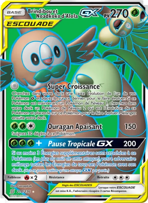 Rowlet & Alolan Exeggutor GX [Super Growth | Calming Hurricane | Tropical Hour GX]